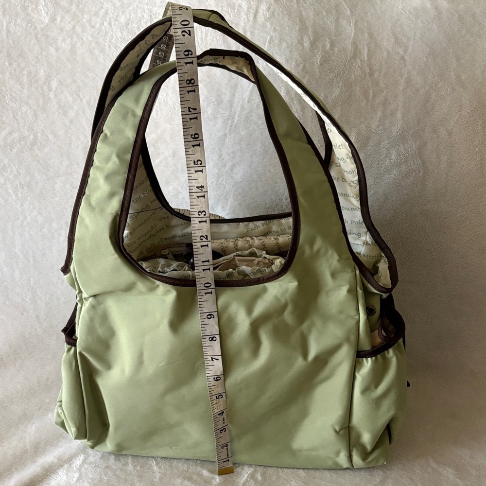 Disney Light Green 4 in 1 Winnie the Pooh Diaper Bag with Brown Trim - Picture 6 of 14